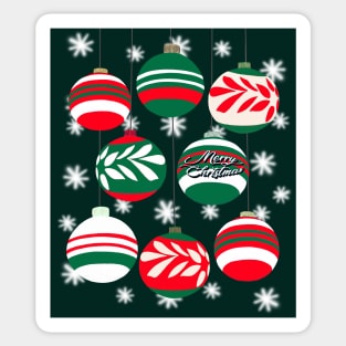 Christmas Holidays Baubles in Green and Red Sticker